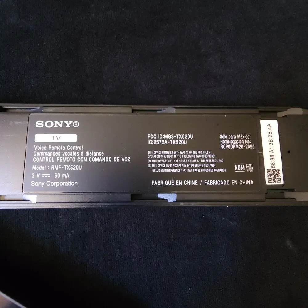 Sony Remote Control Controller RMF-TX520U w/ Microphone for Sony Smart TVs Black